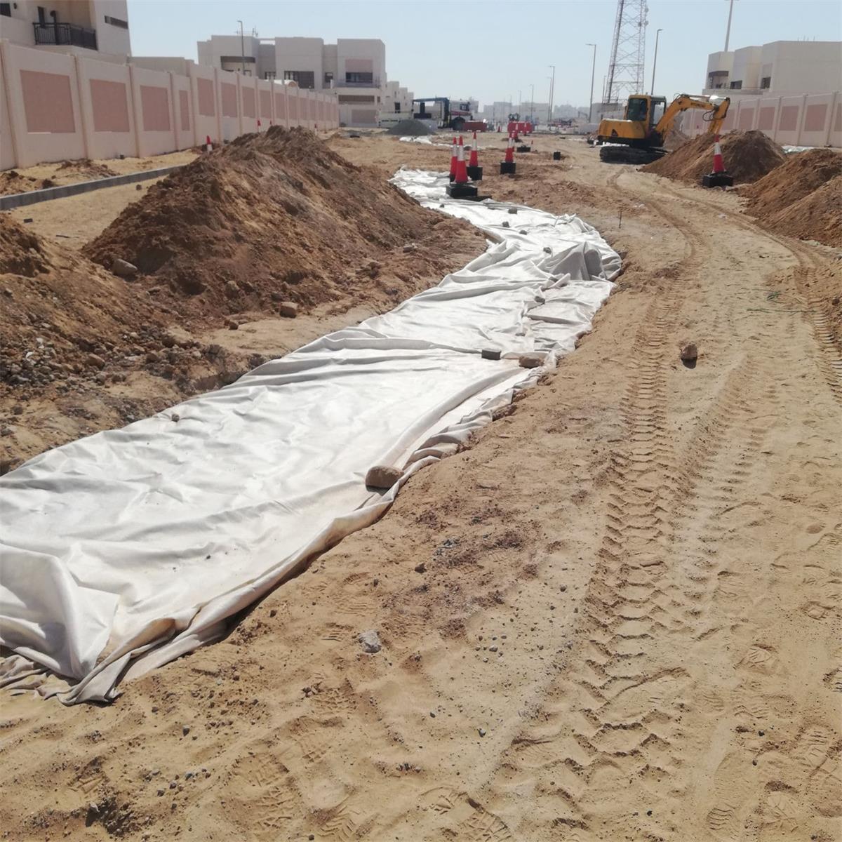 Ground stabilization reinforced PET non-woven geotextile