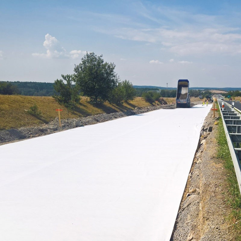 Géotextile polyester haute résistance à la traction pour la construction de routes